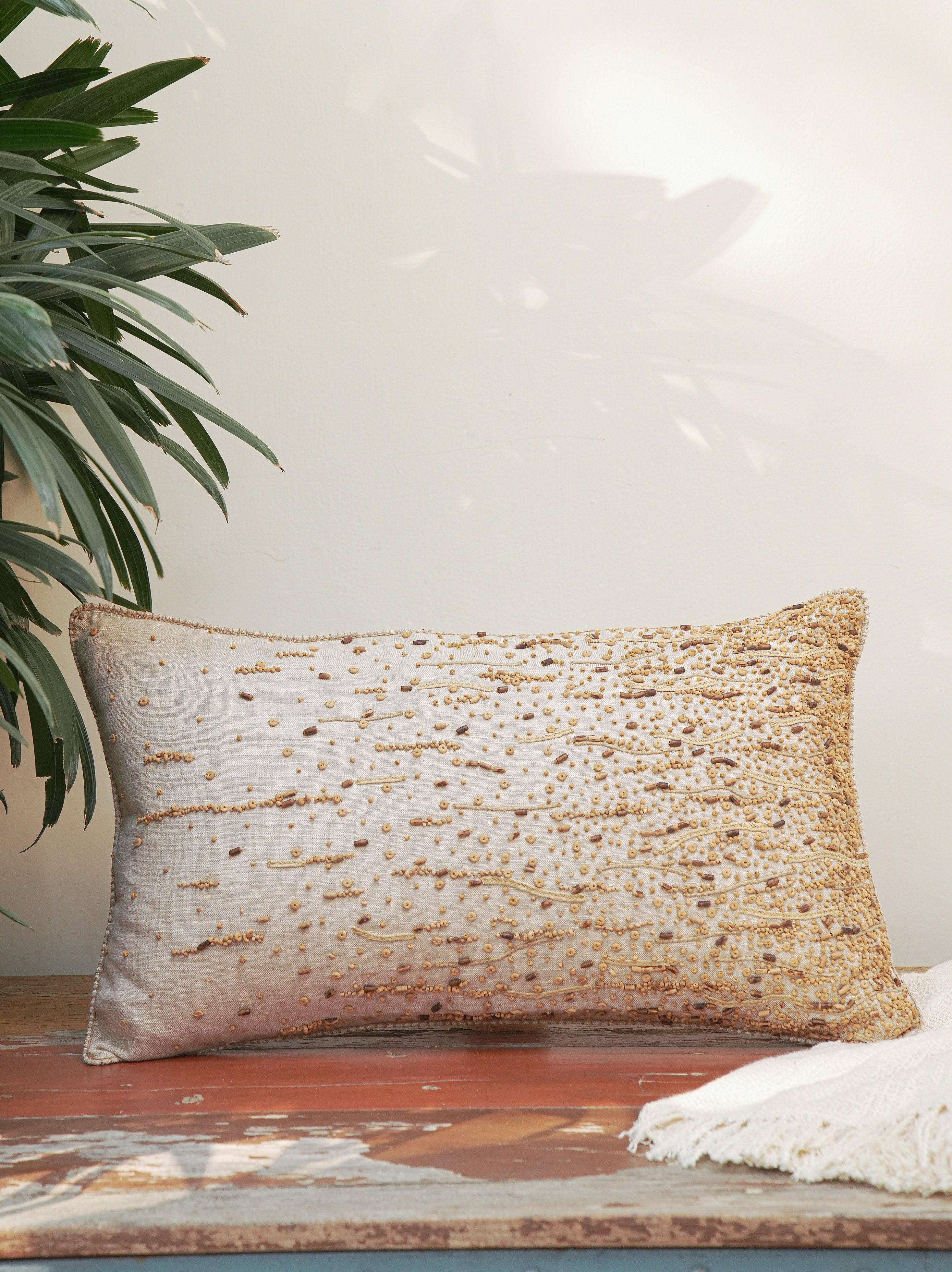 Seagrass Hand Embroidered Cushion Cover