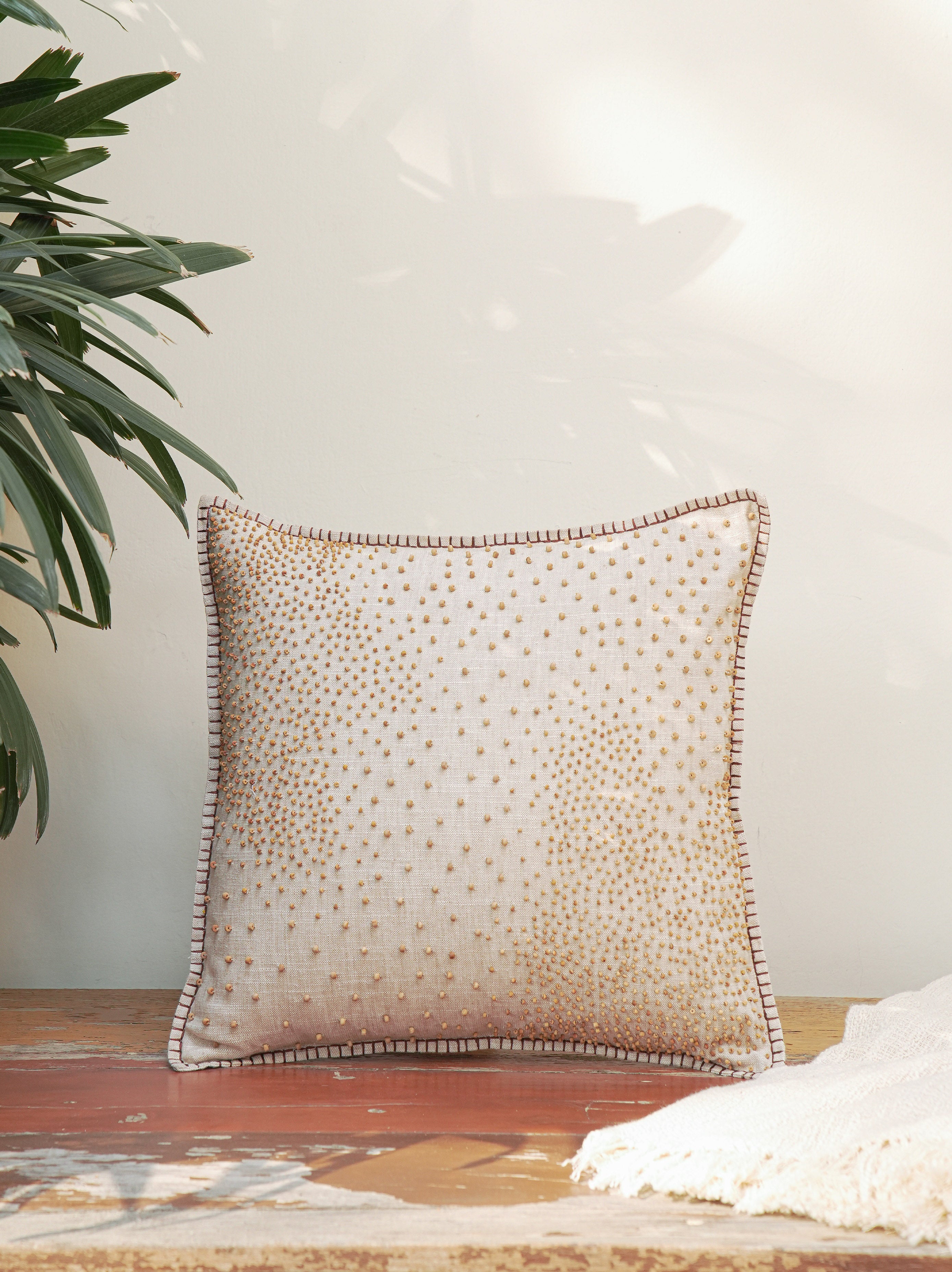 Grain Hand Embroidered Cushion Cover