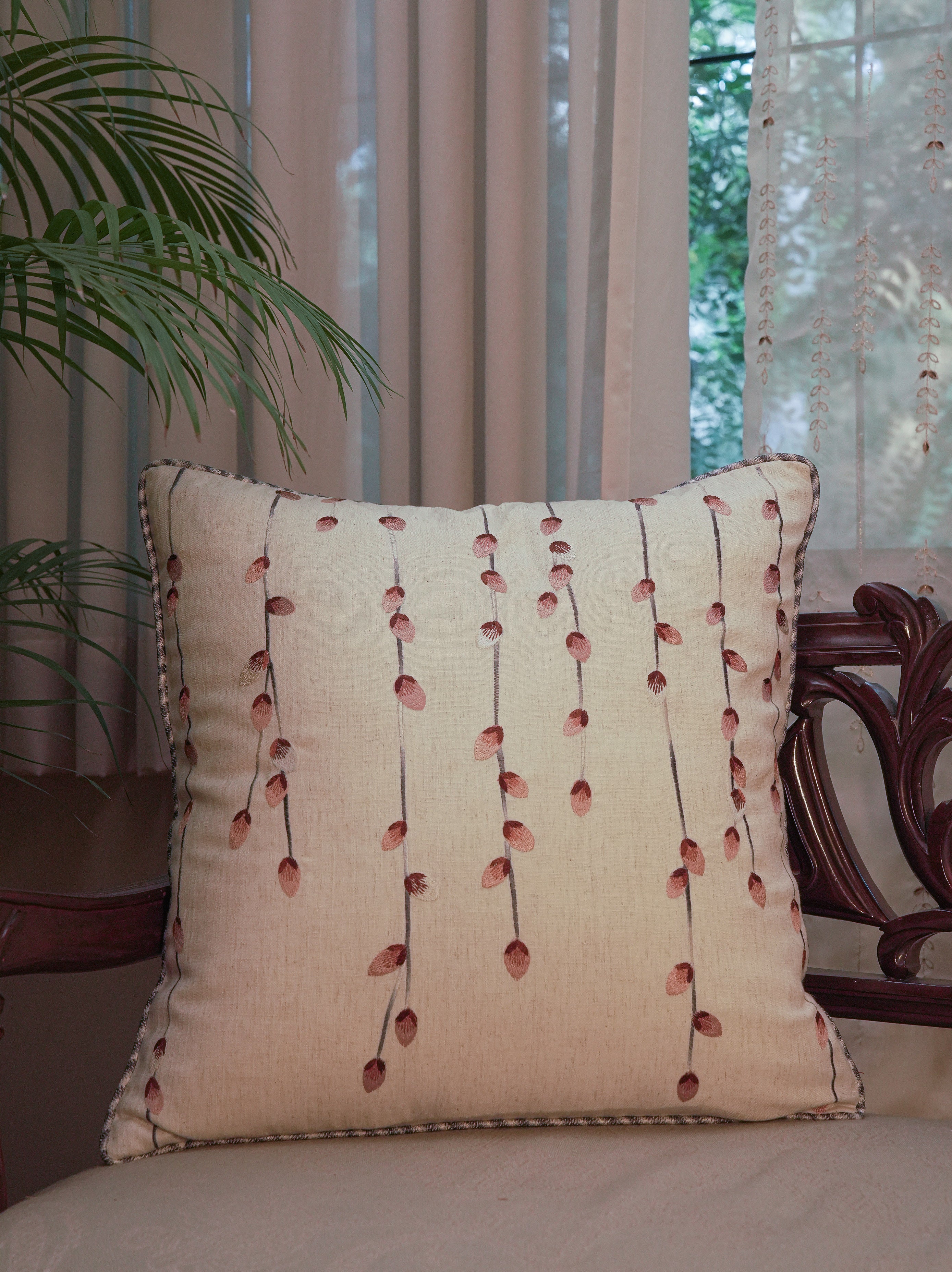 Pendula Embroidered Cushion - Square