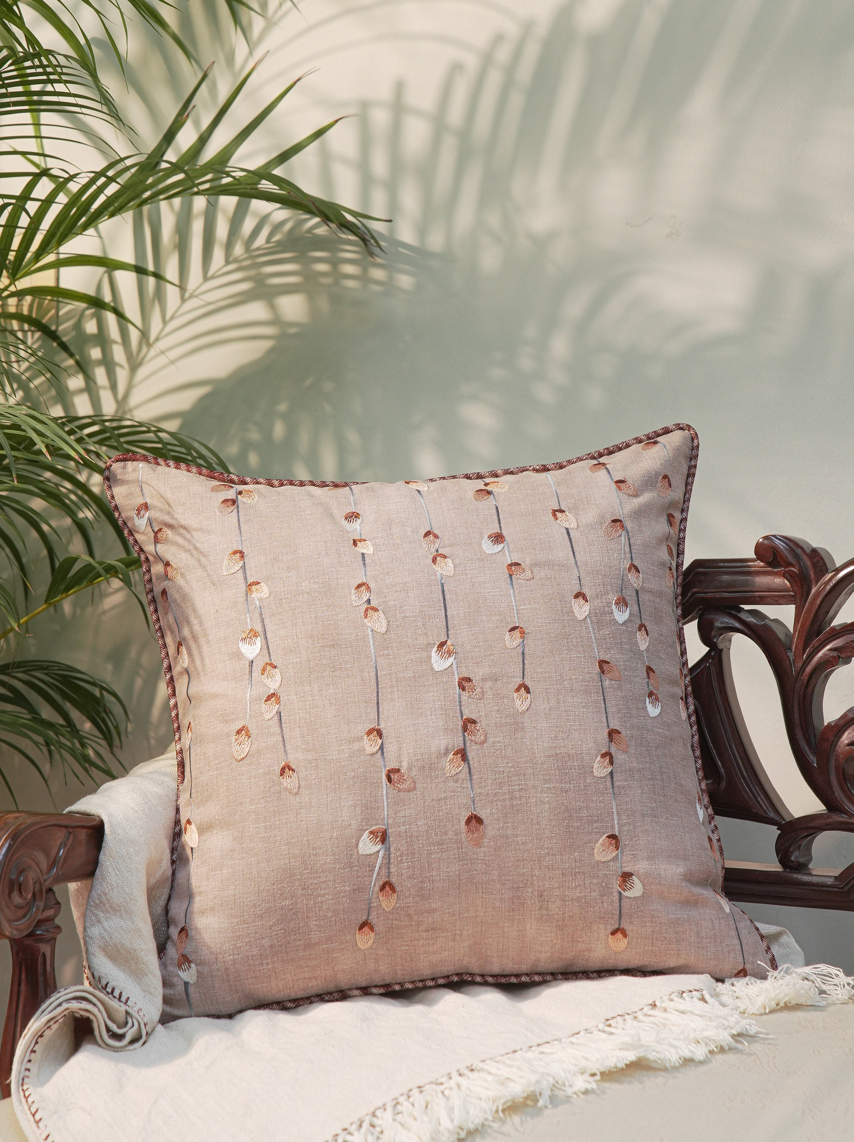 Shade Embroidered Cushion - Square