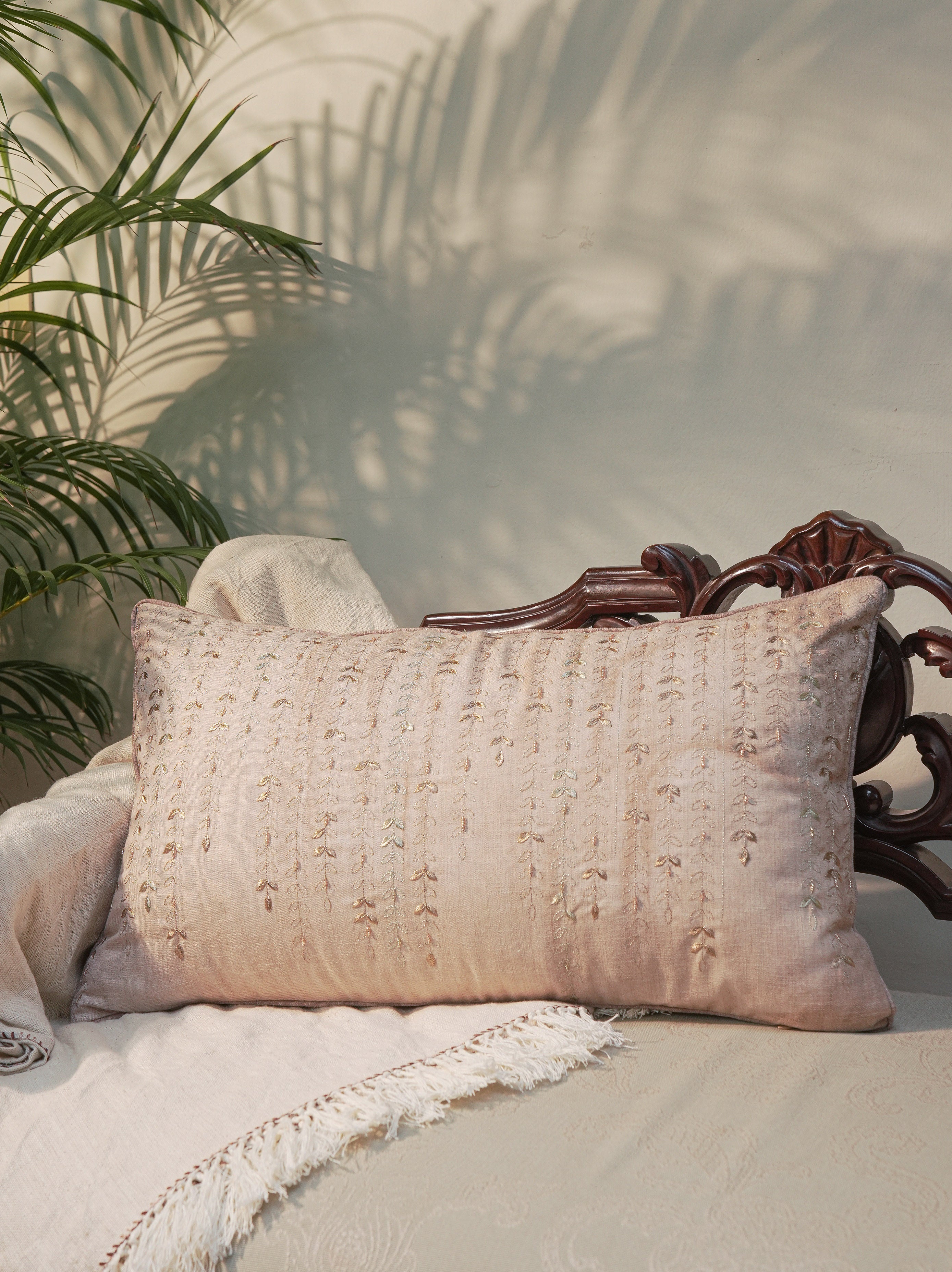 Flicker Embroidered Cushion - Rectangle