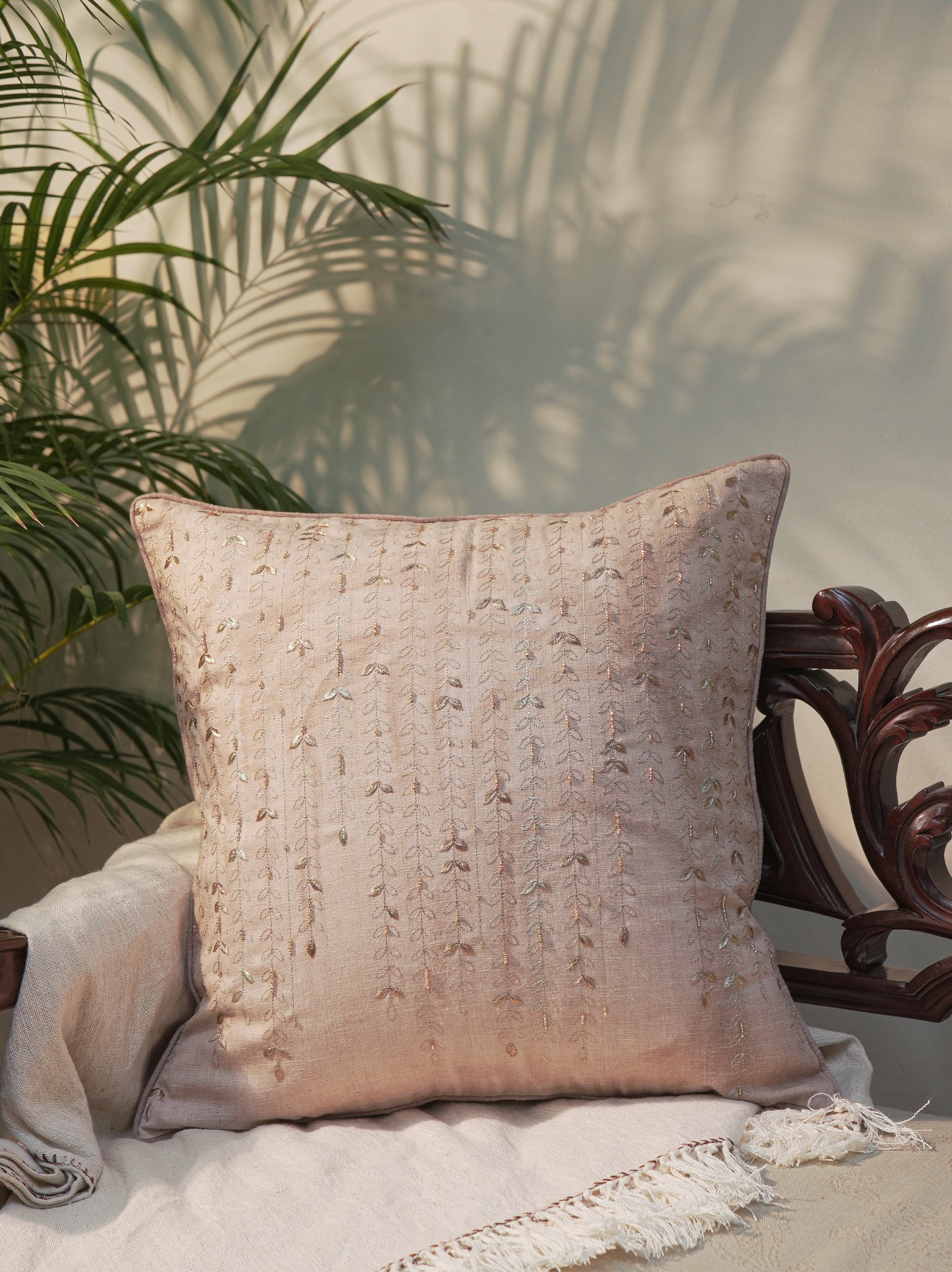 Flicker Embroidered Cushion - Square