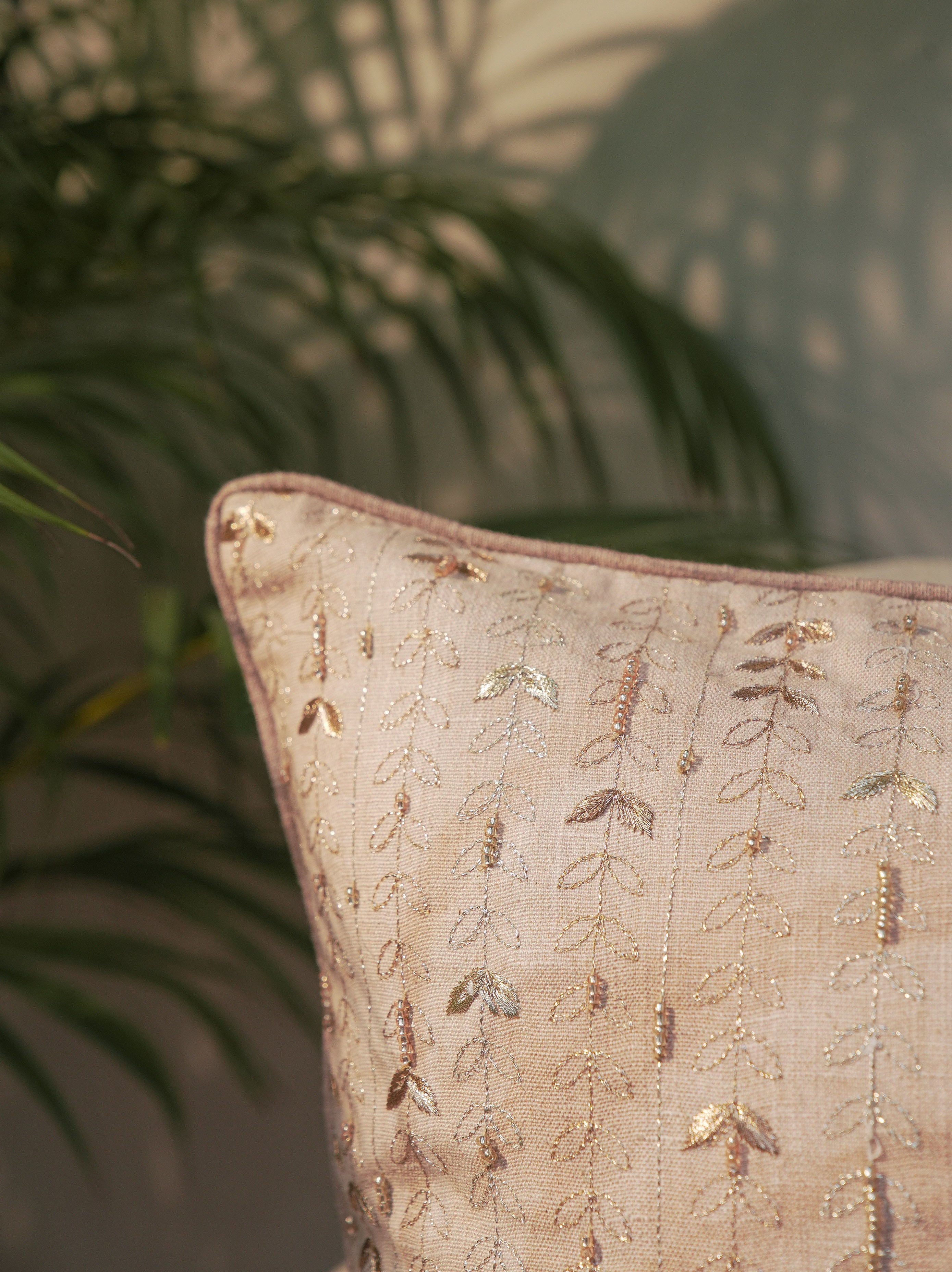 Flicker Embroidered Cushion - Square