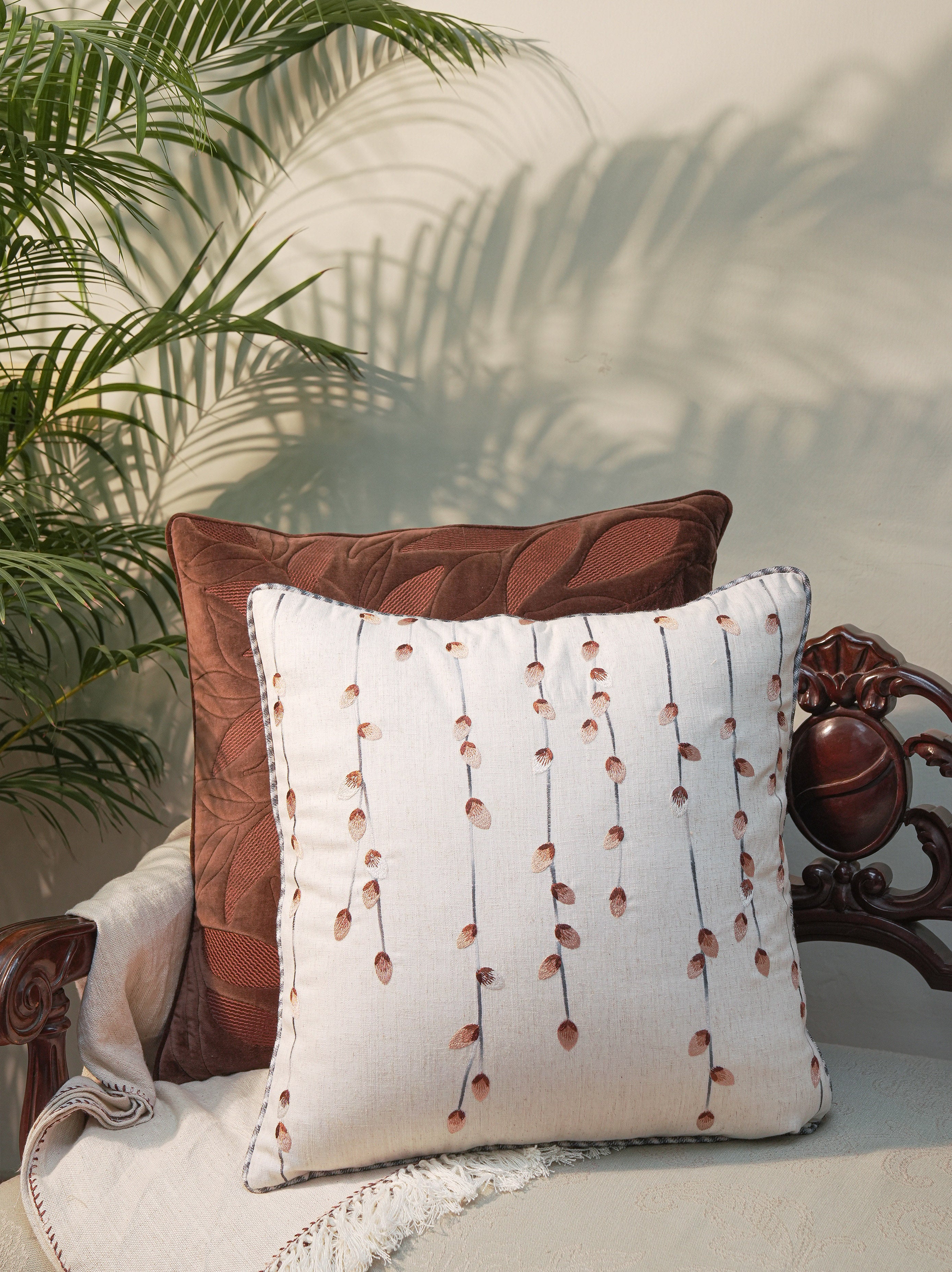 Pendula Embroidered Cushion - Square
