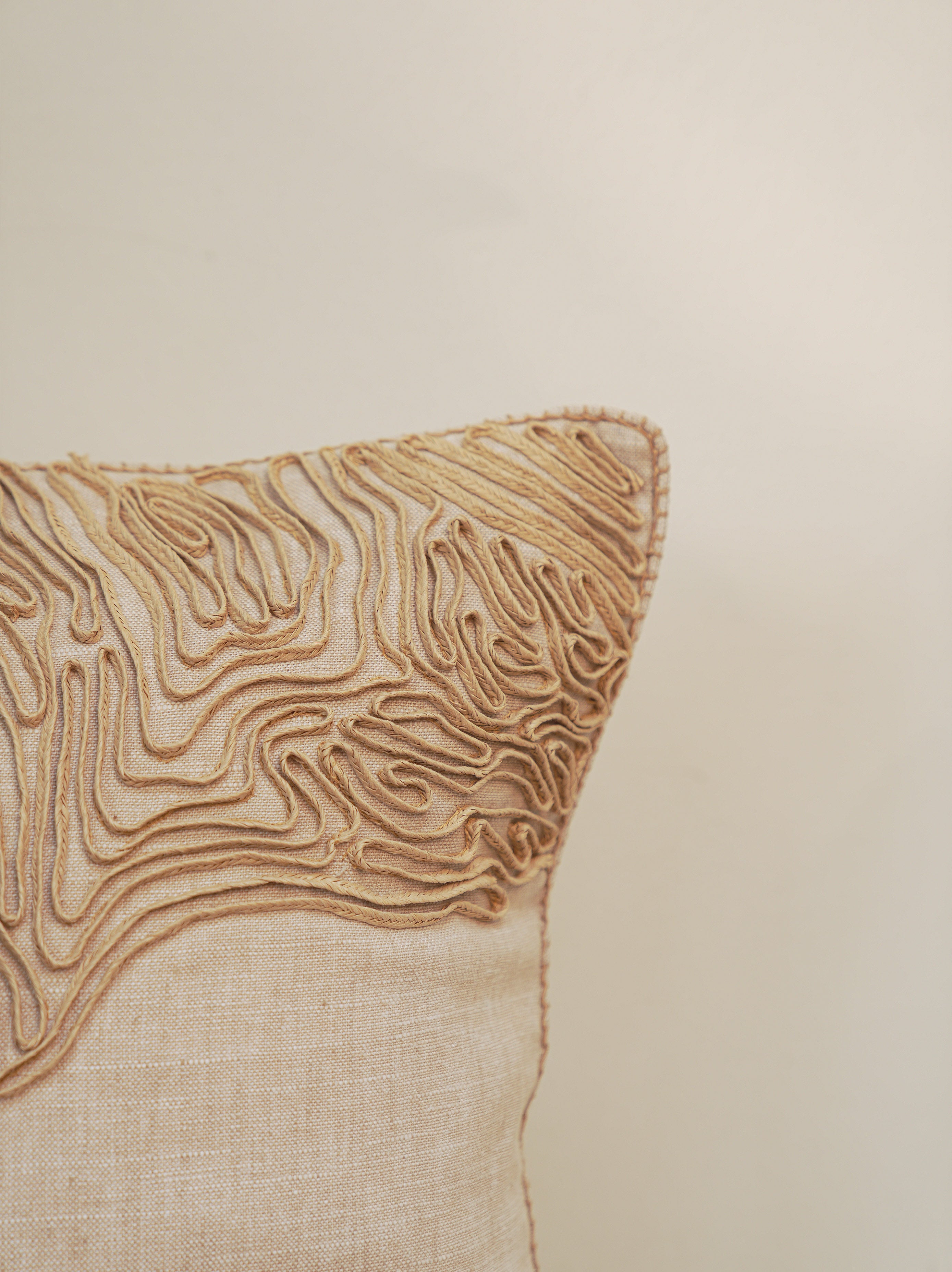 Burl Hand Embroidered Cushion Cover
