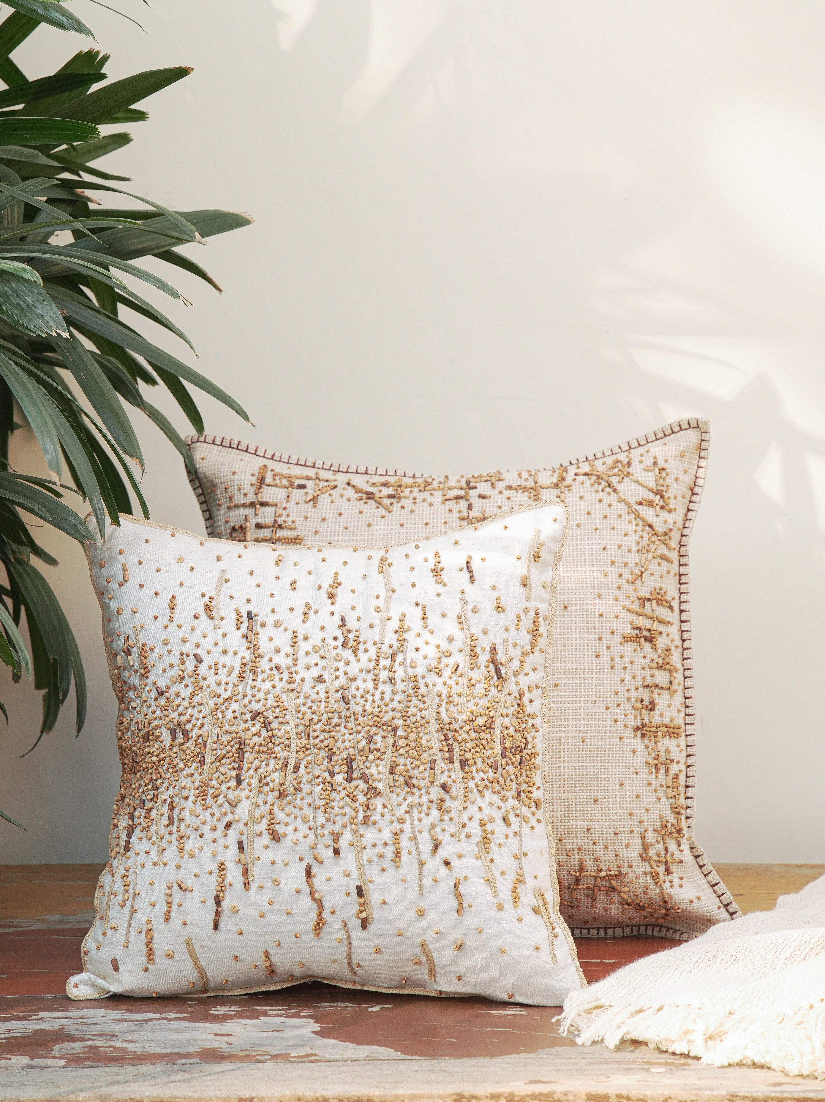 Horizon Hand Embroidered Cushion Cover