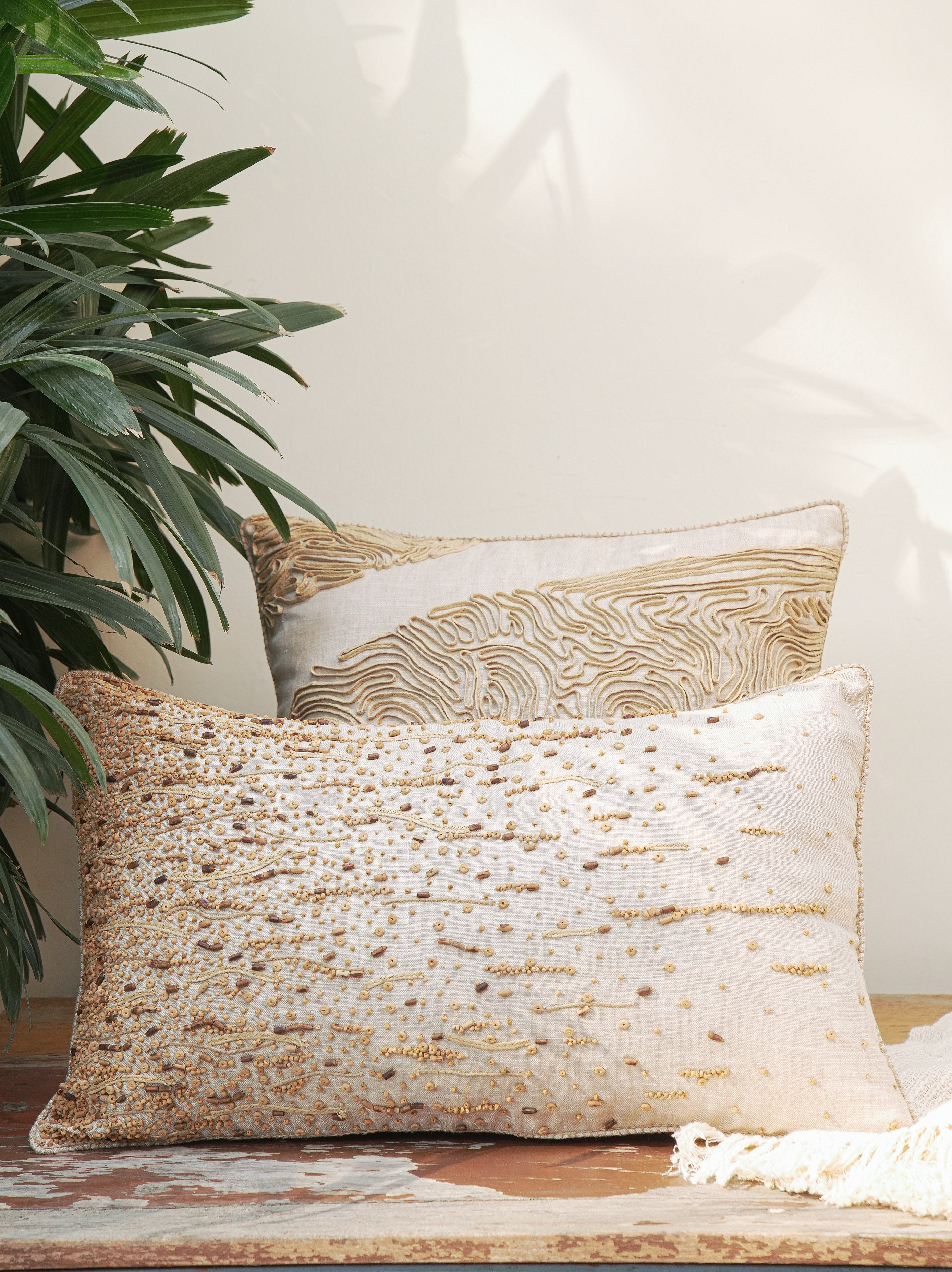 Seagrass Hand Embroidered Cushion Cover